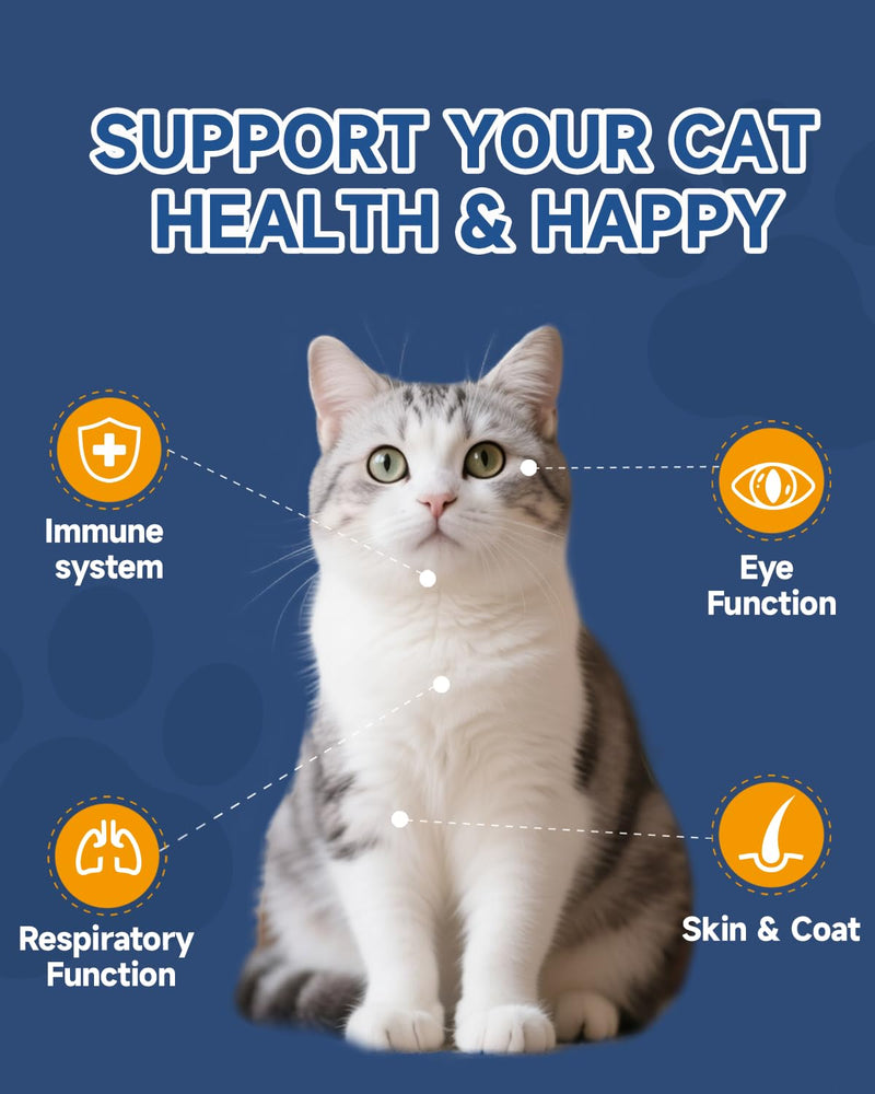 Hairball Remedy for Cats - Hairball Treats for Cats Help Prevent & Remove Hairballs, Lysine for Cats - L-Lysine Powder for Cats - Cat Immune Support