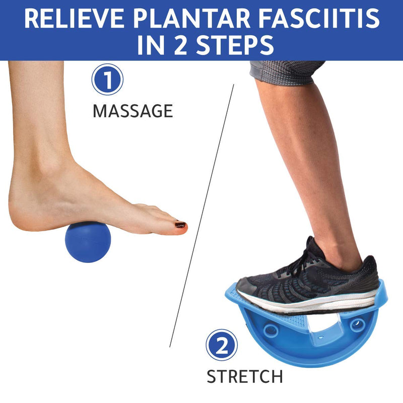 Lumia Wellness Foot Rocker with Massage Ball - Calf Stretcher for Plantar Fasciitis, Achilles Tendonitis, Shin Splints, Heel, Feet Pain Relief - Ankle Wedge Stretches Strained Leg Muscle - BeesActive Australia