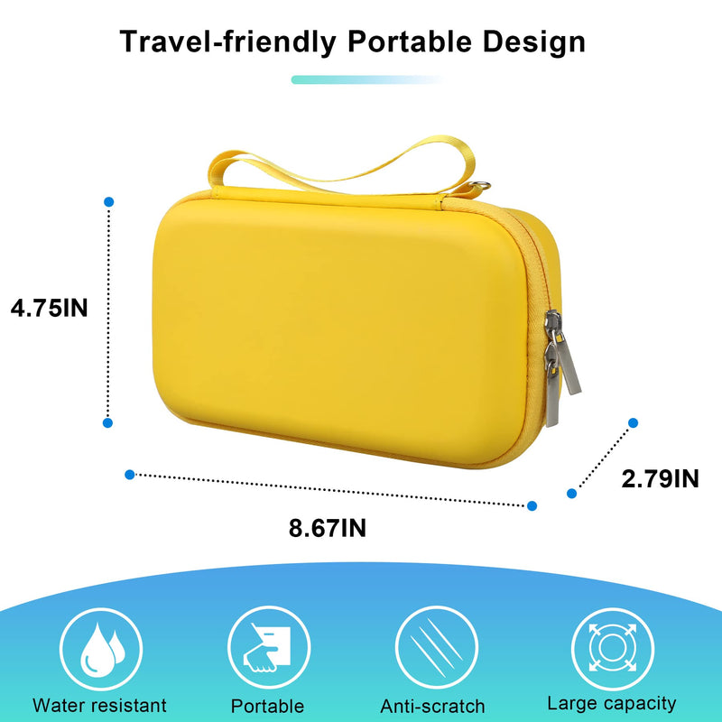 BOVKE Hard Travel Case for Asthma Inhaler, Inhaler Spacer for Kids and Adults, Masks, Inhaler Holder Asthma Carrying Bag with Mesh Pocket for Medicine and Other Accessories, Yellow (Case Only) - BeesActive Australia