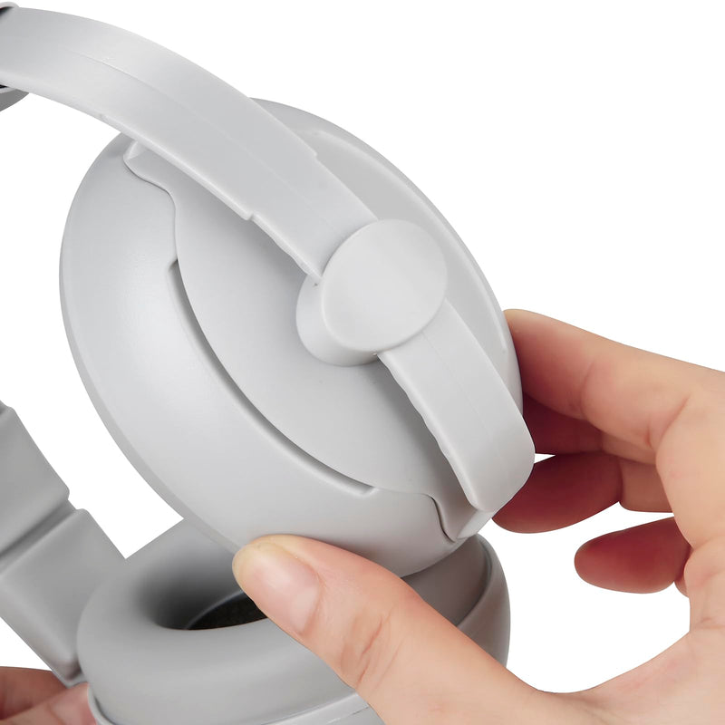 PandaEar Baby Ear Muffs, 2-in-1 Baby Ear Protection Noise Cancelling Headphones Ages 0-3 Years, Infant Hearing Protection Grey
