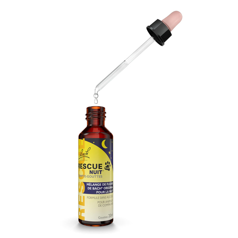 RESCUE Pets Night Dropper 20ml for Pets, Ideal for Travel, Vet Visits, Grooming, Noise, Loneliness, Alcohol Free, Natural and Vegan - BeesActive Australia