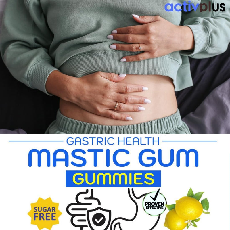 Mastic Gum Stomach Soothe - Stomach Relief h Pylori Support 4 in 1 Mastic Gum Probiotics Zinc Carnosine DGL Licorice Extract - Gut Lining Health Lemon 60 Vegan Gummies