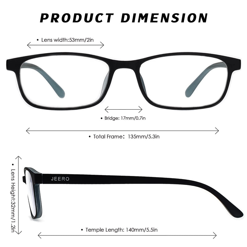 Blue Light Blocking Glasses - Lightweight Frame Computer Glasses, Anti Eyestrain & UV Glare, Non-Prescription Black 53 Millimeters - BeesActive Australia