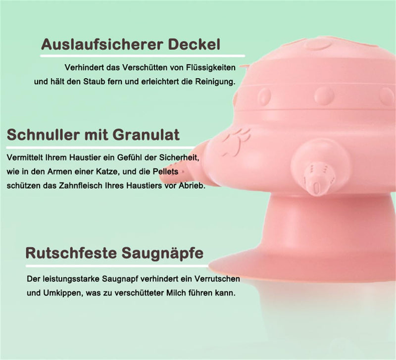 Rearing Aid Puppy Cat Milk Feeding Station with 4 Nipples Puppy Feeding Station Silicone Breastfeeding Station Self Feeding Feeder Puppy Milk Cat Milk Feeding Station for Baby Pet (Pink) Pink - BeesActive Australia