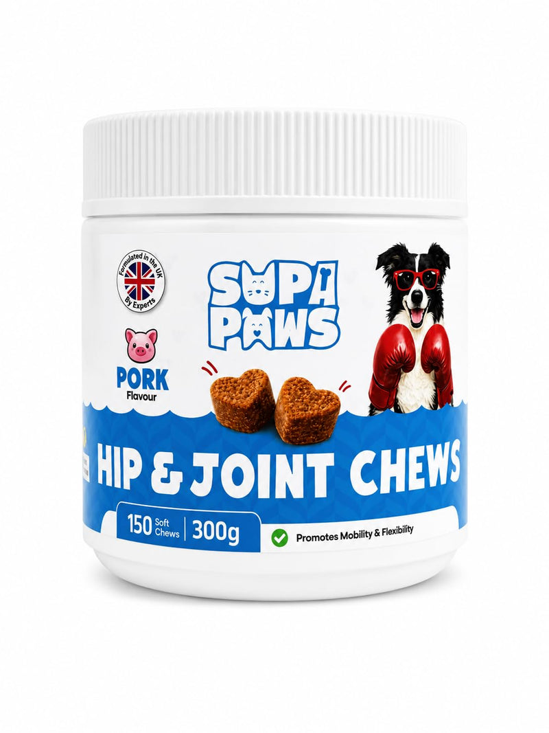 150 Pcs Glucosamine Joint Chews for Dogs, Hip & Joint With, MSM, Chondroitin, Vitamins C & E, Dog Joint Supplements for Senior Dogs Puppies, Mussels Joints Care Dog Snacks, Pork Flavor Pork - 300g
