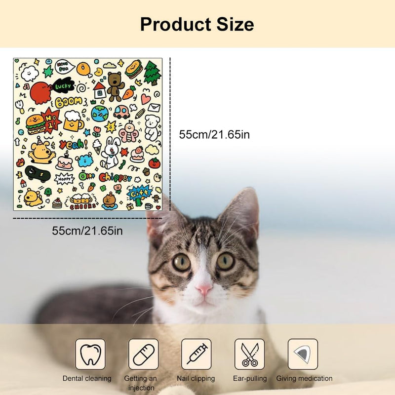BAOSROY Cat Grooming Wrap, Cat Grooming Wrap, Cat Grooming Cloth, Cat Wrap for Cutting Nails Cat Grooming Cloth, Cat Nail Clipping Grooming Wrap, Cat Restraints for Nail Clipping, Self-Adhesive Cat Wrap - BeesActive Australia