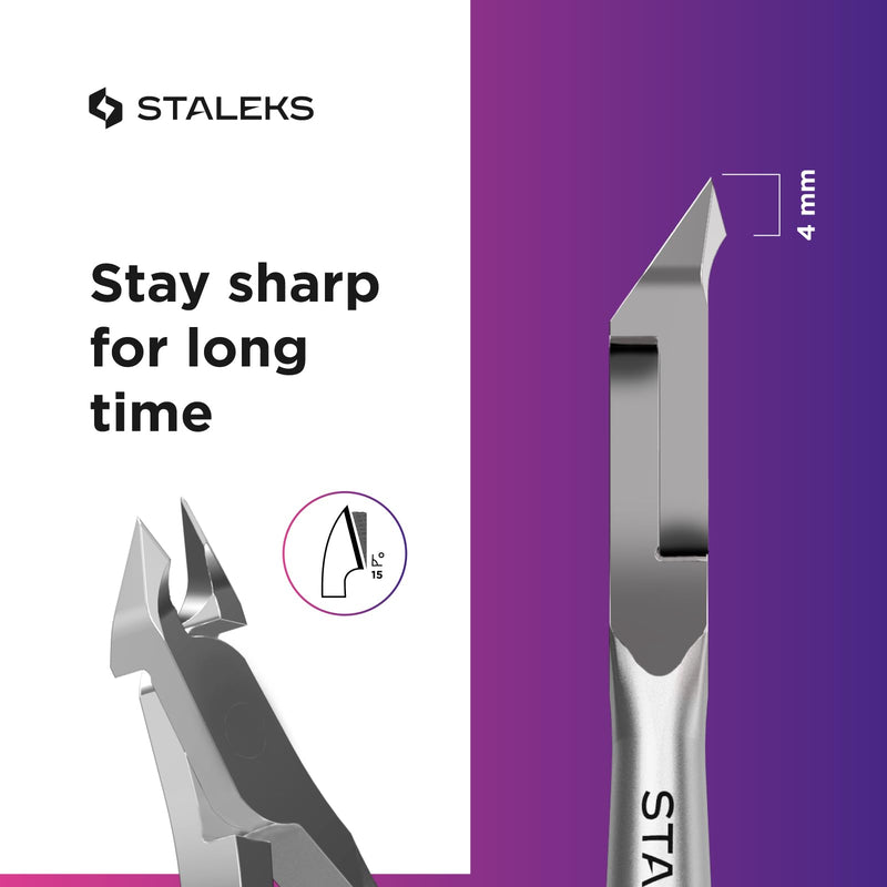 Staleks Pro SMART 10 Cuticle Nippers – 4 mm Blades – Satin Finish – Stainless Steel – Professional Skin Nippers for Classic Manicure & Hardware Use - BeesActive Australia