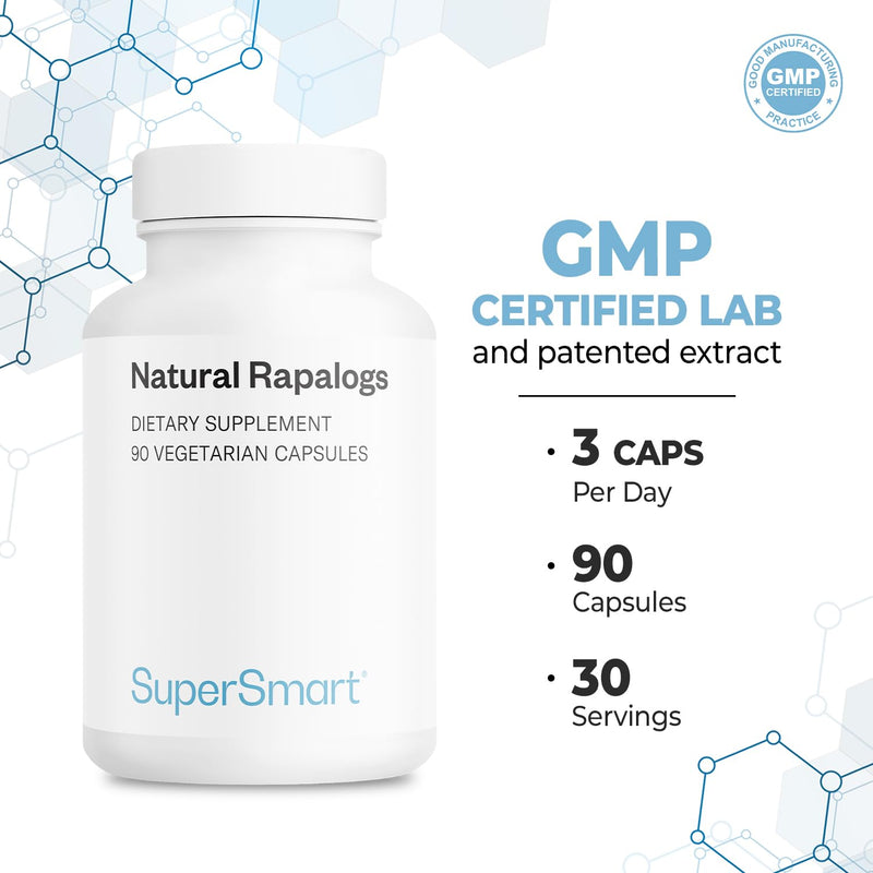 Supersmart - Natural Rapalogs (Advanced Formula) - with EGCg, Fisetin, Trans-resveratrol, Salicin, Curcumin Phytosome | Non-GMO & Gluten Free - 90 Vegetarian Capsules