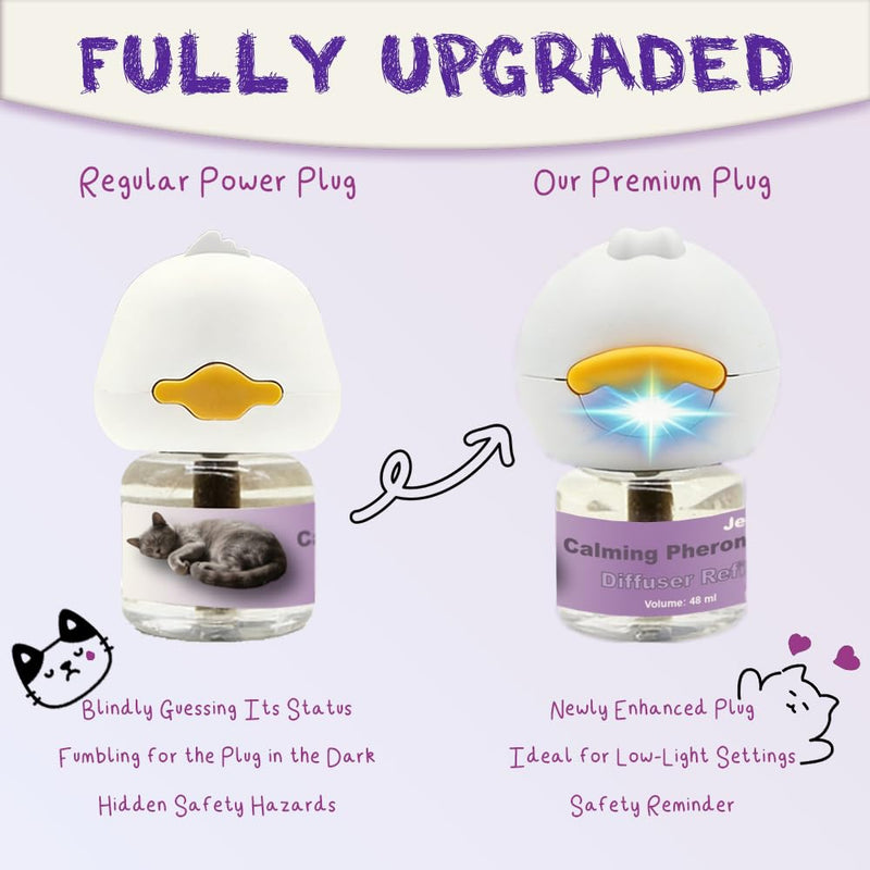 Cat Calming Pheromone Diffuser Kit, Cat Pheromones Calming Diffuser with 2 Refills, Advanced Support to Help Reduce Fighting, Urine Spraying, Alone Anxiety & Groom Stress, 30 Days Per Vial 3