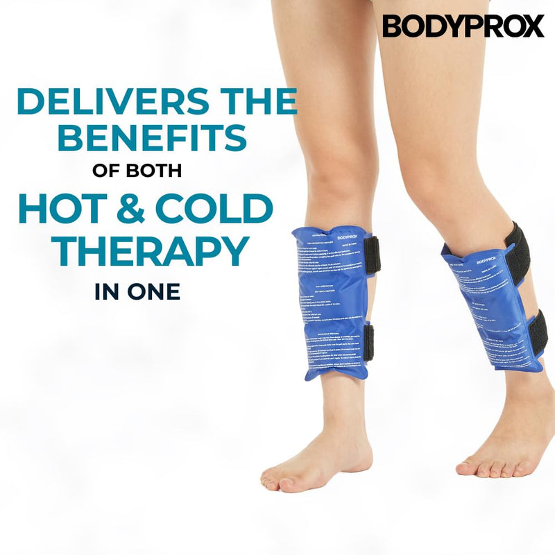 BODYPROX Shin Splint Ice Pack 2 Pack - Reusable Cold and Hot Wrap for Shin Splints Pain Relief, Flexible Ice Pack for Runners - BeesActive Australia
