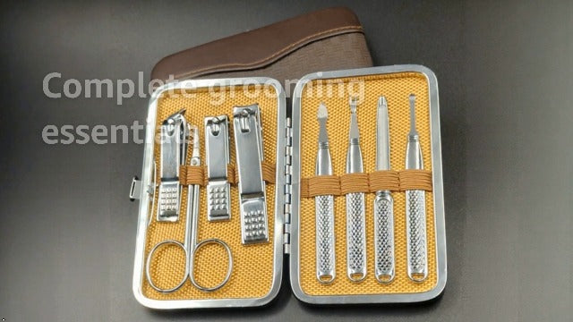 Manicure Set for Men and Women Professional Nail Clippers Kit with Travel Case Stainless Steel Pedicure Grooming Tools Accessories Nail Care Tools with Leather Case,Mothers Day Brown-8pcs
