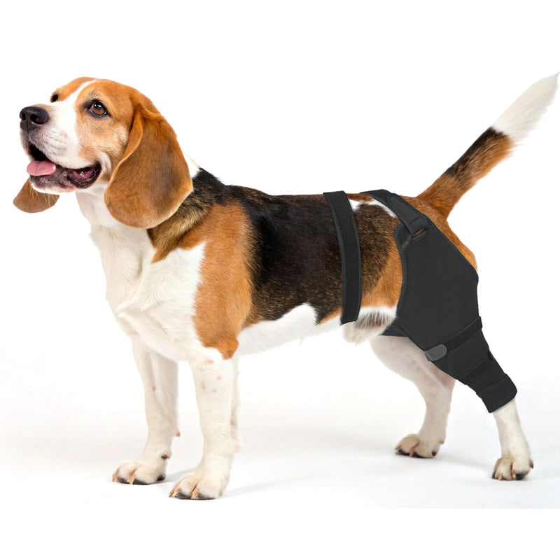 Dog Rear Leg Sleeve to Stop Licking, Hind Leg Protector for TPLO Recovery, ACL Surgery, Wounds or Skin Issues, Soft Breathable Cover for Large Medium Small Dogs Black Right,L