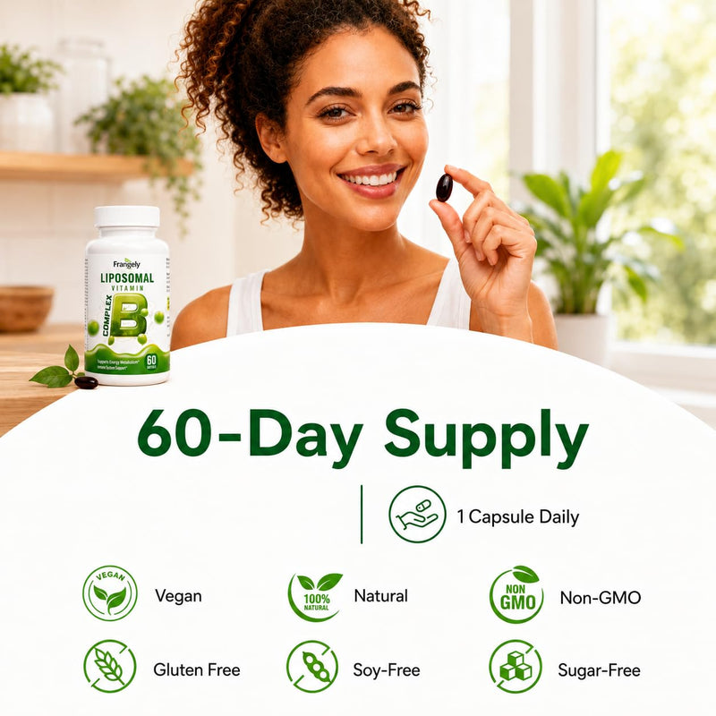 Liposomal B Complex for High Absorption Methylated B12,L-Methyfolate(5-MTHF),Full Active B Vitamins with Choline Inositol-Vegan, Non-GMO,3 Month Supply 30 Count (Pack of 3)
