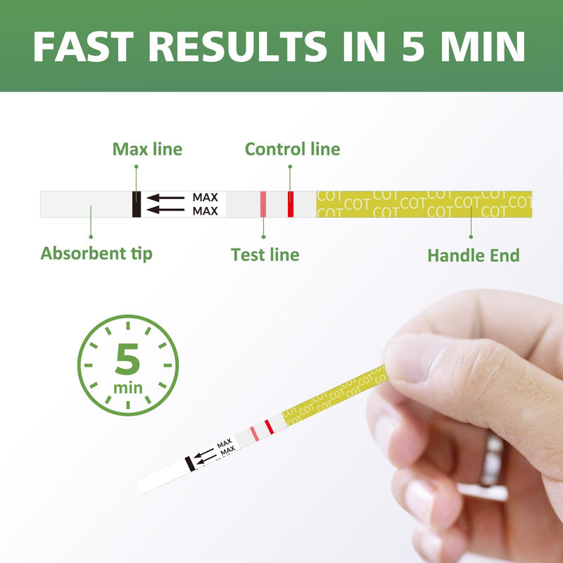 [25 Pack] Carethetic Nicotine Testing Kit at Home - Highly Sensitive Nicotine Cotinine Tobacco Urine Test Strips for Home - Nicotine Urine Test Strips Detection at 200 ng/mL - BeesActive Australia