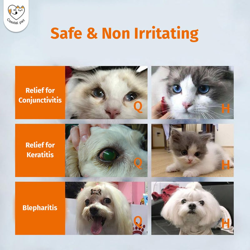 Eye Drops for Eye Infection Treatment, Soothe Infection Allergy, Relieve Dry Eyes & Red Eye，Eye Cleaner and Tear Stain Remover for Dogs and Cats | 10 ml 0.33 FL OZ (1 Bottle) 1 Bottle