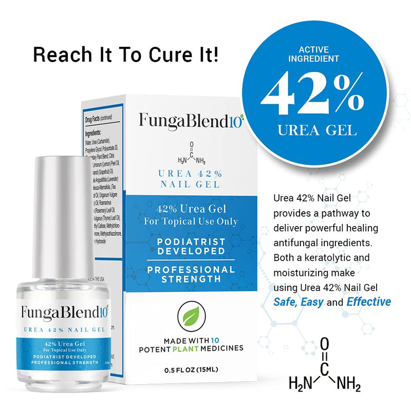 FungaBlend 10 - Urea 42% Nail Gel to Cure Fungus Faster - Delivers Antifungal Medication Directly to Fungus - Quick Results Topical Solution for Toe and Finger Nail Repair Treatment - BeesActive Australia