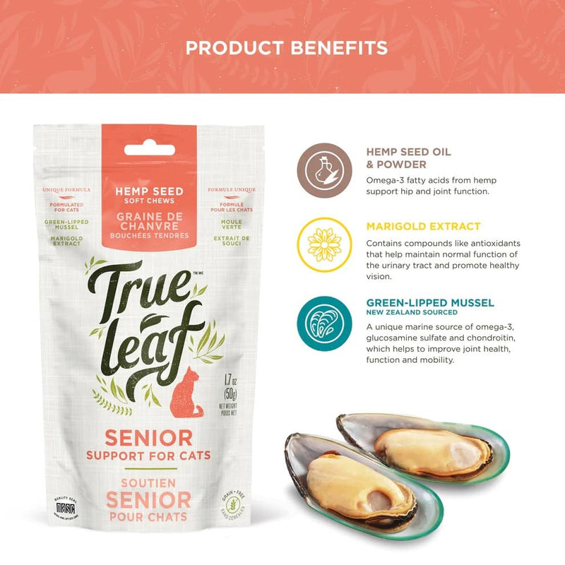 True Leaf Pet Senior Support Chews for Cats, Brown (97702)