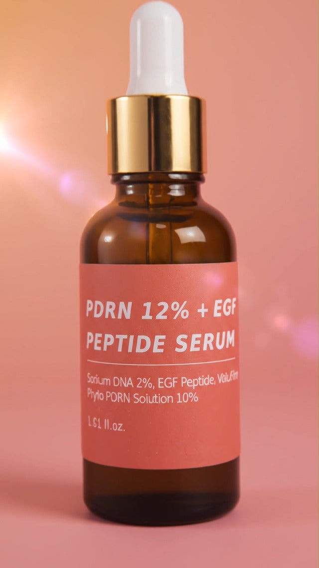 Salmon DNA PDRN 120,000 ppm EGF Peptide Serum & Cream Set w/Volufiline, Phyto PDRN 12%, Growth Factor – Anti-Aging Face Serum & Facial Cream with Niacinamide, Hyaluronic Acid – Korean Skincare Duo PDRN 12% DUO