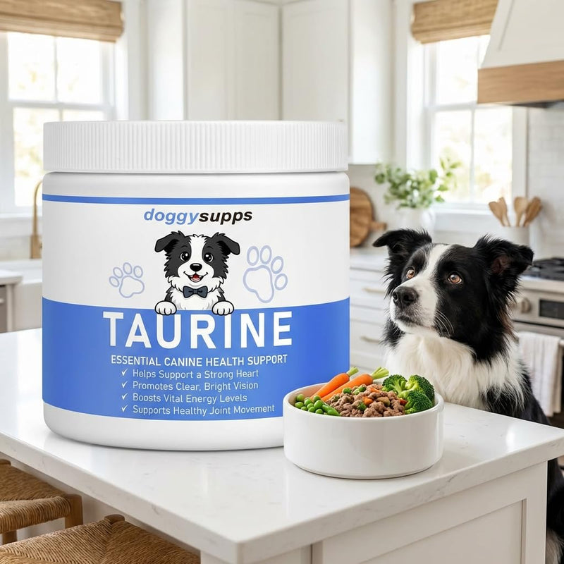 Doggy Supps Taurine Powder for Dogs, DoggySupps Taurine Supplement for Dogs, Grade Amino Acid Supplement for Heart, Vision & Daily Wellness, 200 Grams (1)
