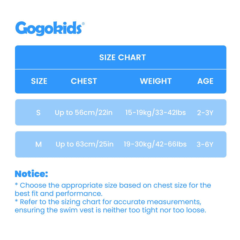 Gogokids Toddler Swim Vest for Kids 33-66 Pounds, Toddler Floaties Water Wing Arm Float, Swim Jacket with Adjustable Safety Strap for 2 3 4 5 6 Years Old Girls and Boys in Pool/Puddle Z-Blue Fit 2-3 Years, 33-42 Pounds - BeesActive Australia