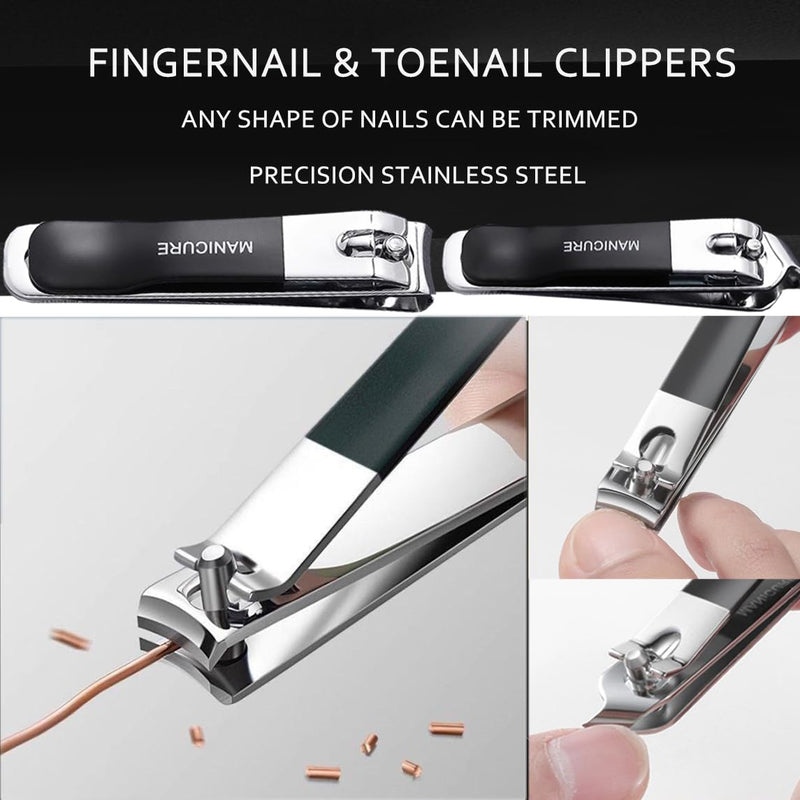 Ingrown Toenail Clipper Nail Cutter Pedicure Knife Thick Nail Clipper Senior Callus Remover Tools Men Women 12-in-1 Kit (Black)