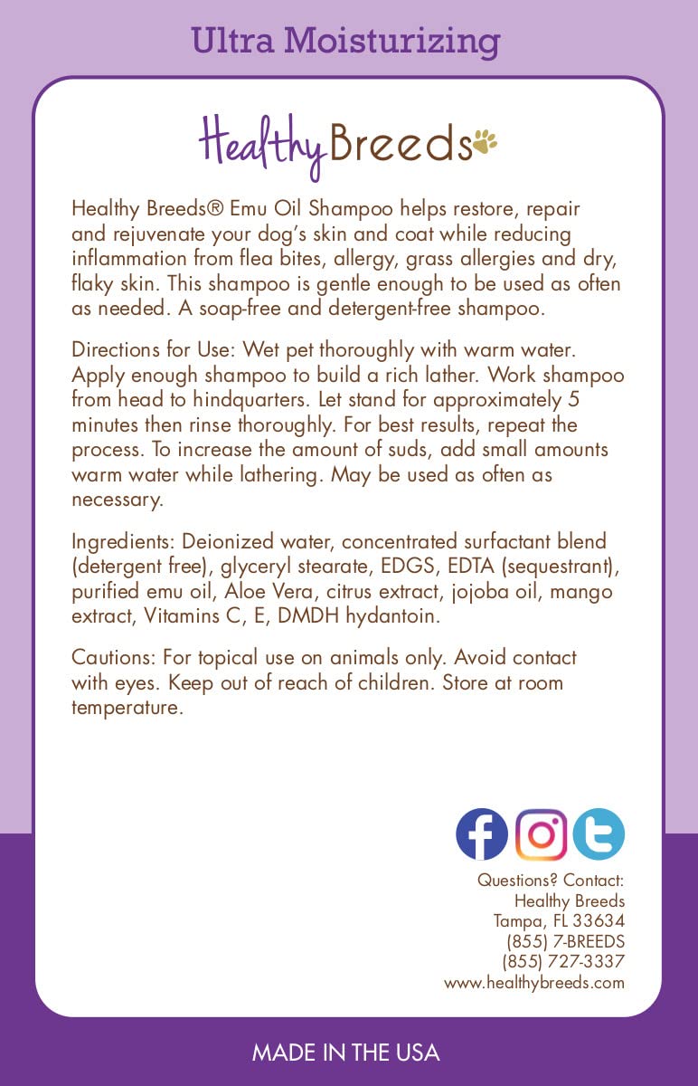 Healthy Breeds Soft Coated Wheaten Terrier Emu Oil Shampoo 8 oz - PawsPlanet Australia