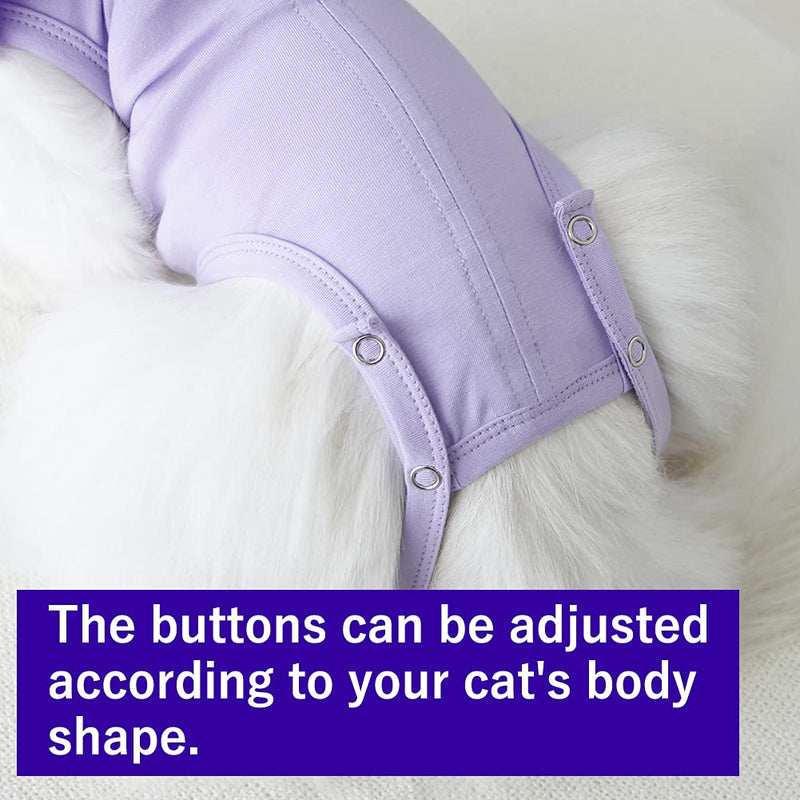 Cat Recovery Suit for Abdominal Wounds and Skin Diseases,Breathable Surgical Recovery Shirt After Surgery Wear Anti Licking Wounds,E-Collar Alternative for Female Cats Kitten(RSC01-purple-m) Medium purple - BeesActive Australia