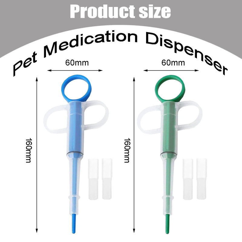 Pack of 2 tablet dispensers for cats, tablet dispensers for cats, pill assist cat pusher syringe, medication feeder, safety for small dogs, cats, pet swallowing aids (green, blue) - BeesActive Australia