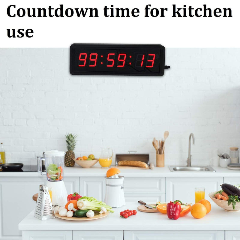 LED Digital Countdown Wall Clock Fitness Timer Stopwatch for Gym (1.5inch Digital High) 1.5inch Digital High - BeesActive Australia