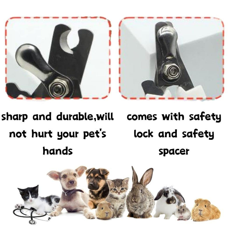 Rabbit Professional Nail Clippers Grooming Kit with Pet Shedding Slicker Brush, Pet Grooming Comb, Nail Clipper Trimmer for Rabbit, Puppy, Kitten, Guinea Pig, Hamster, Ferret (4PCS) 4PCS - BeesActive Australia