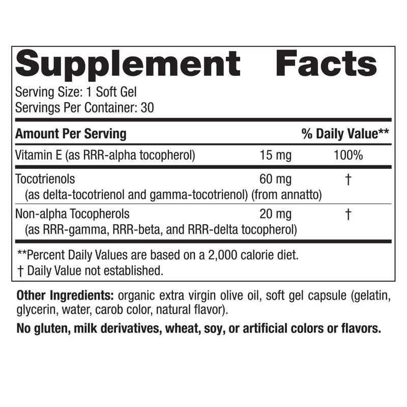 Nordic Naturals Vitamin E Complex, Unflavored - 30 Soft Gels - 6 Forms of Vitamin E for Antioxidant Support - Cellular Protection - Non-GMO - 30 Servings 30 Count (Pack of 1)