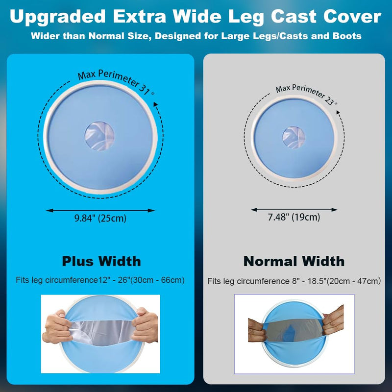 Non-Slip Waterproof Extra Wide Leg Cast Cover for Shower - Protector for Surgery Wounds, Bandage, Large Cast, Knee Immobilizer/Brace, Walking Boots (30 in. Long) Long-Wide-Leg