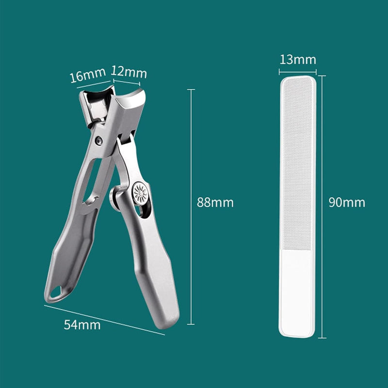 MightyClip Nail Clippers - German Stainless Steel for Men, Includes Nail File and Storage Box (Silver) Silver