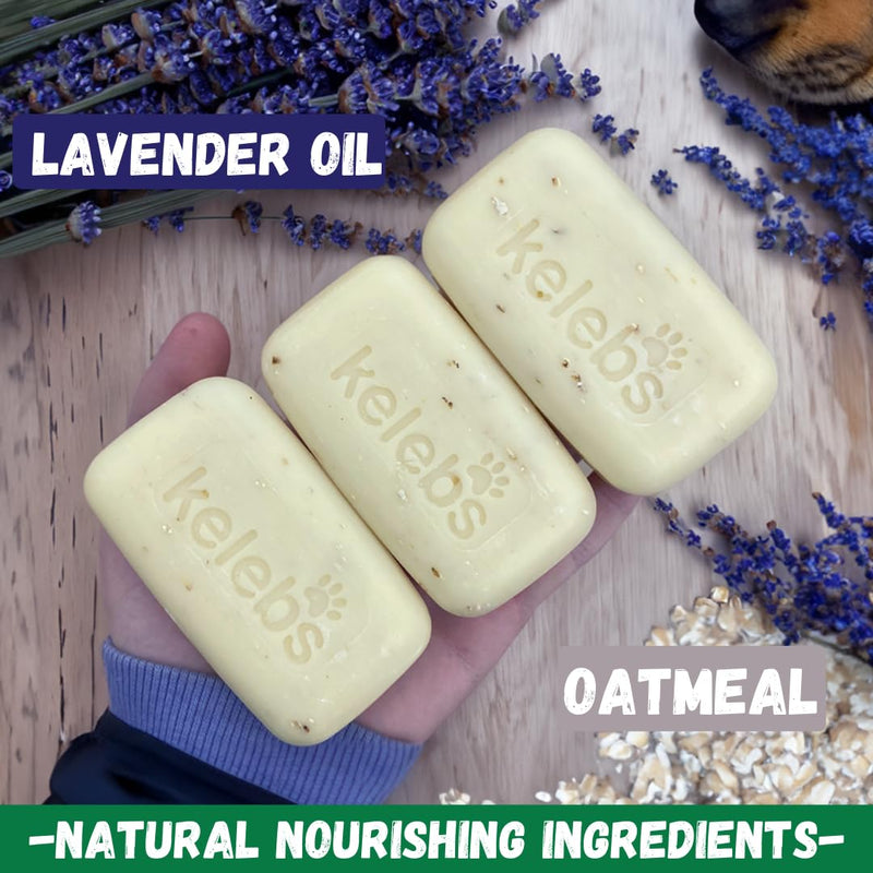 Dog Shampoo | Allergies and itching | Dog Shampoo for Sensitive Skin | All Natural Dog Soap Bar with Lavender Oil & Oatmeal | No Plastic Vegan | 3PCS 3 - PawsPlanet Australia