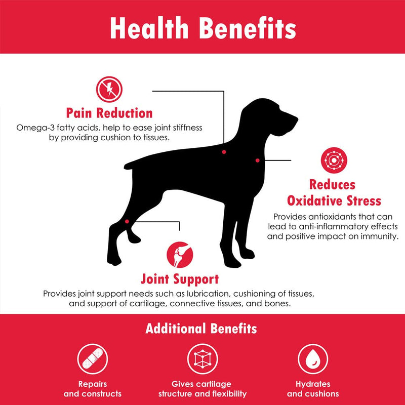 Triple Strength HA Granules for Dogs, Glucosamine, Chondroitin, Creatine, MSM and Antioxidants - Hip and Joint Support Supplement, 120 Doses Granules, 120 Doses - BeesActive Australia