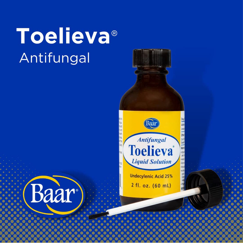 Baar Products - Toelieva Antifungal Liquid Solution - 25% Undecylenic Acid, Organic Olive Oil, Grapefruit Seed Extract - Maximum Strength - Fights Fungus Under & Around Toenails - 2 oz - BeesActive Australia