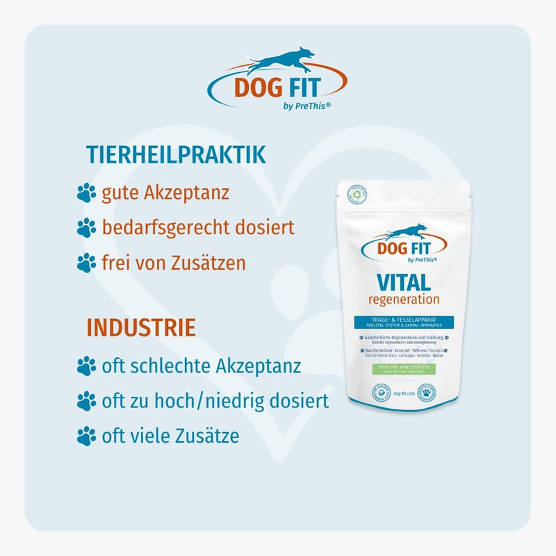 DOG FIT by PreThis® VITAL Regeneration for dogs I Strengthening the intervertebral discs, for herniated discs, weak tendons and ligaments, cartilage wear and after operations I Free from additives - BeesActive Australia