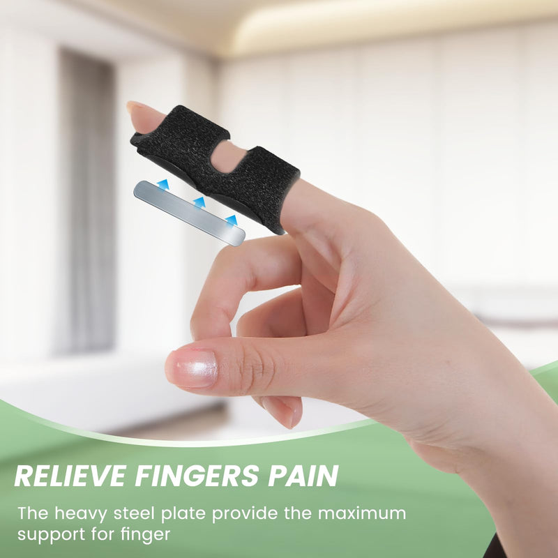 4 Pack Pinky Finger Splint, Small Finger Brace for Trigger Finger - Broken - Arthritis - Straightening for Index - Middle - Ring Black