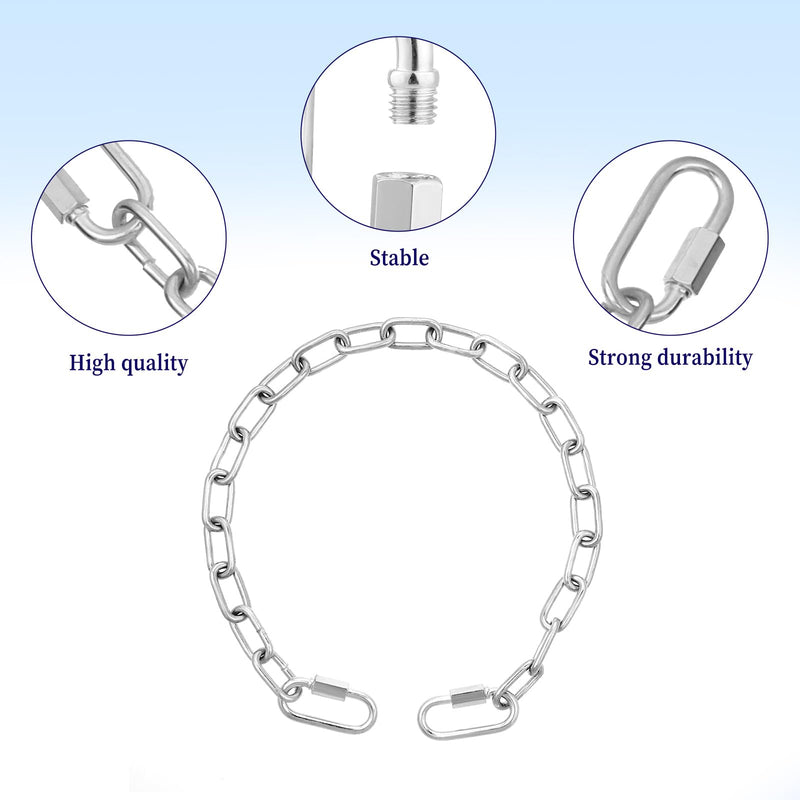 Gate Chain Link for Outdoor Fence Yard Stainless Steel Gate Link Chain Latches Lock with Buckle Gate Chain Gate Lock for Horse Goat Dog Stall Pet Cages (20 Inch) - BeesActive Australia