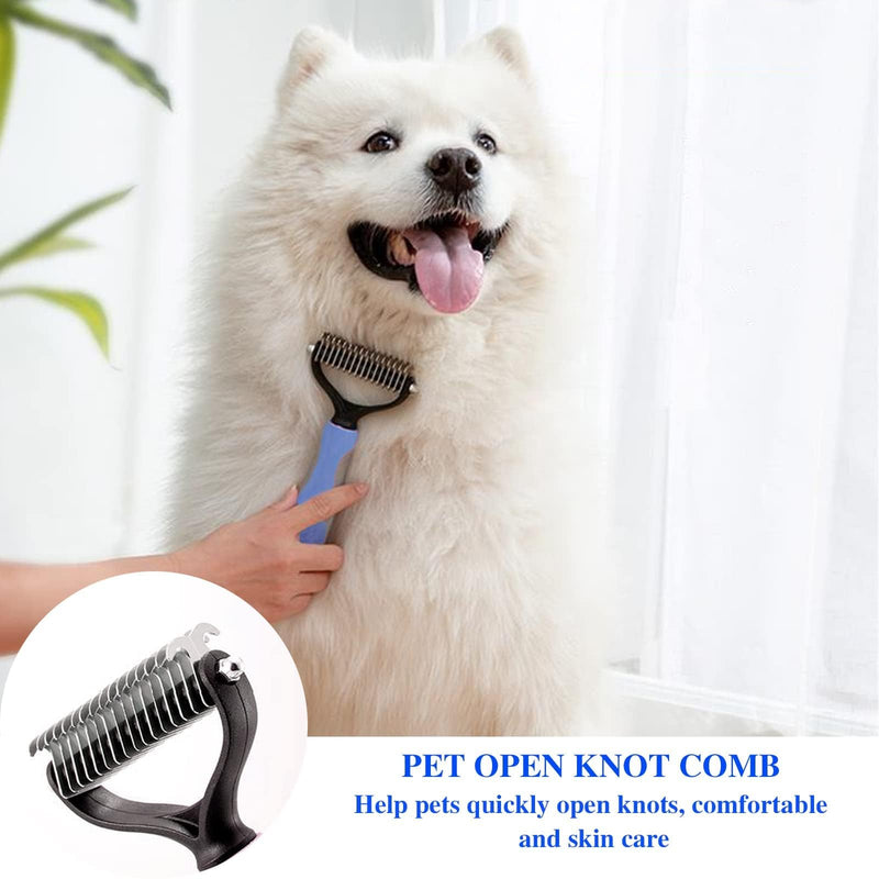 Txeouse Cat Brush Long Hair & Dog Brush Long Hair - Undercoat Comb Removes Undercoat & Tangles | Thinning & Top Hair Protection (Blue) Blue - BeesActive Australia