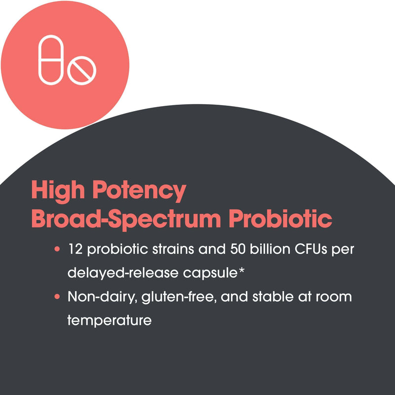 ARG Essential Biotic Complete 50 Billion CFU Probiotic, 60 Capsules | 50 Billion CFU Delayed Release Probiotic for Gut and Digestive Support, Hypoallergenic Vegetarian Capsules