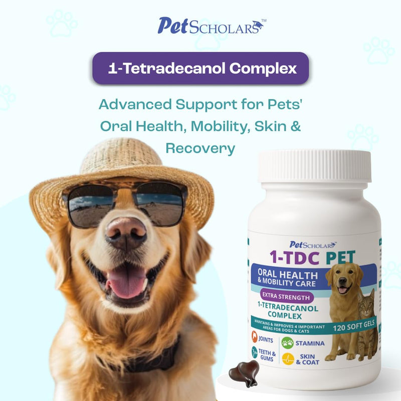 1TDC Dental & Joint Health Softgel Supplement for Dogs & Cats, Supports Oral Health, Stamina, Mobility, Muscle Strength & Recovery, Maintains Skin & Coat Health of Pets (120 Soft Gels) 120 Soft Gels