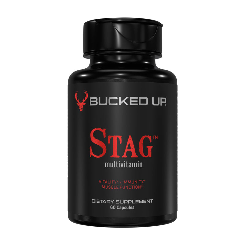 Bucked Up Stag Multivitamin - Men - Full Spectrum Vitamin Formula - Vitality, Immunity and Muscle Function (60 Capsules)