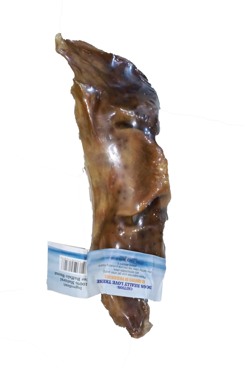 QT Dog Water Buffalo Snout (Pack of 4) - All Natural Single Ingredient Dog Chews, Protein-Packed, Gluten & Grain -Free Dental Chews, Ideal for All Breeds
