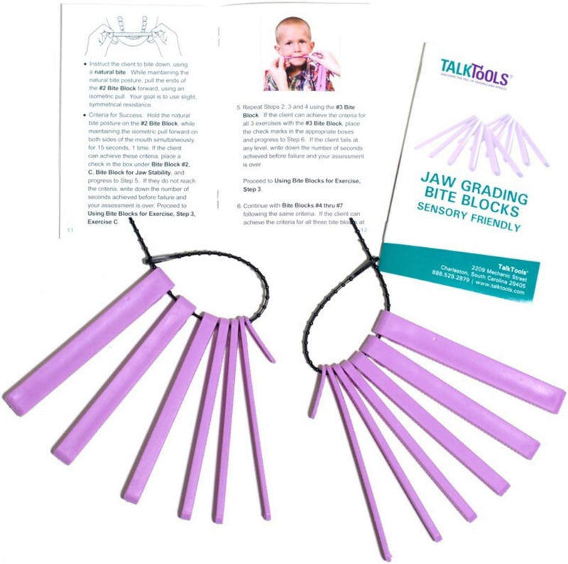 TalkTools Dental Bite Blocks Kit - Jaw Grading for Optimal Oral Motor Skills Development | Suitable for Kids and Adults Seeking Enhanced Jaw Stability and Control - Purple (2 Pack) - BeesActive Australia