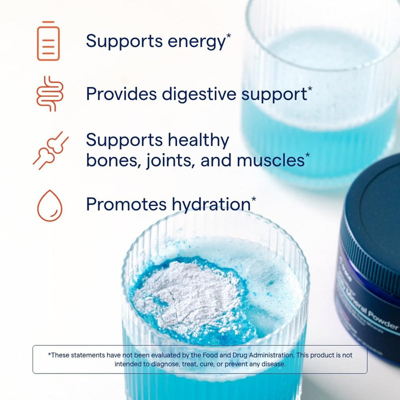 Trace Minerals ConcenTrace Daily Mineral Powder - Supports Energy, Digestion, Bone Health - 70+ Multiminerals Supplement with Ionic Magnesium, Chloride, & Potassium, Sugar-Free (60 Servings) Blue Hawaiian - BeesActive Australia
