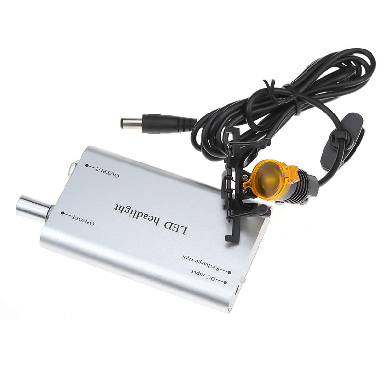 Silver Headlight Headlamp,3W LED Head Light with Universal Metal Clip Filter for Binocular Loupes
