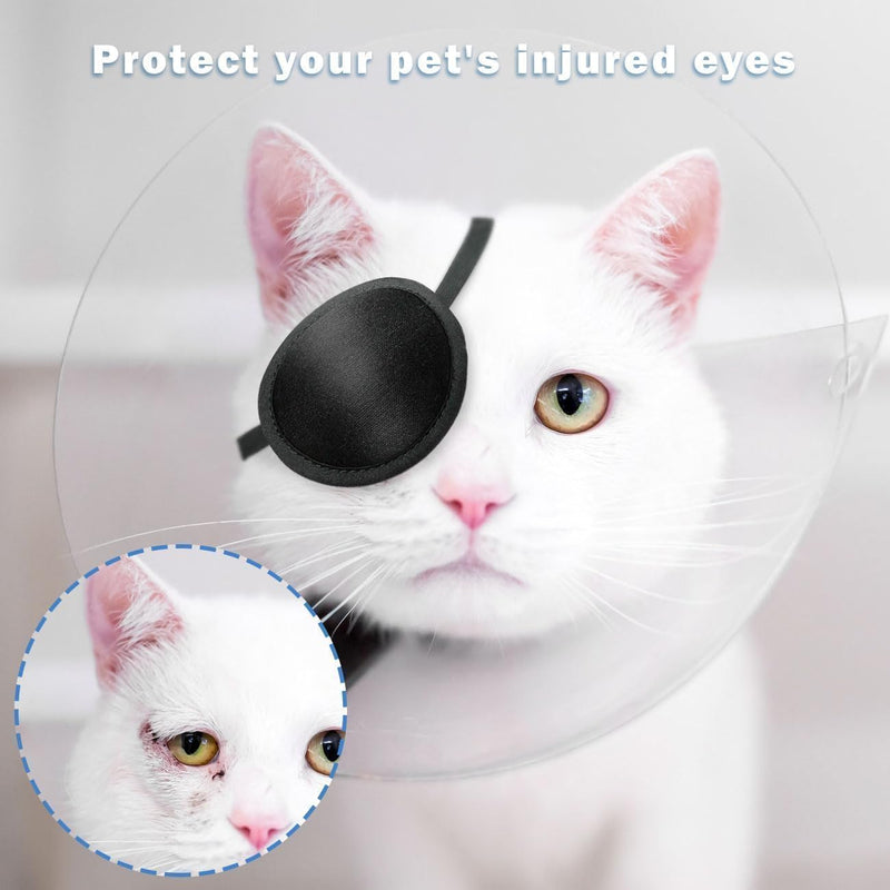 Dog Eye Patch Dog Single Eyepatch Adjustable Soft Eyepatch Dogs Eye Covering for Small Medium Large Dogs Cats Eye Injuries - After Surgery Wounds (One) One