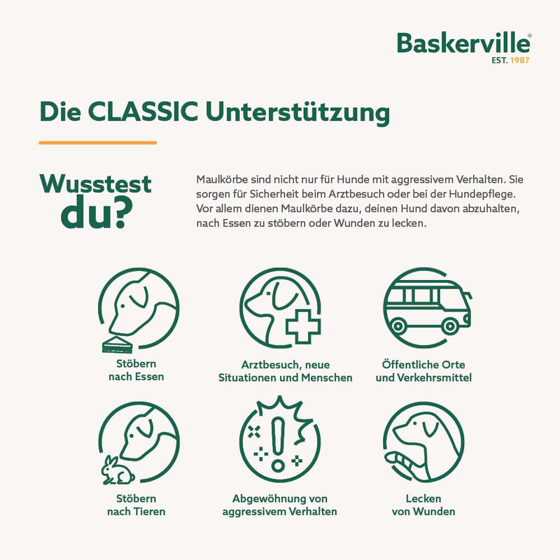 BASKERVILLE CLASSIC MUZZLE - Allows panting and drinking, prevents biting and searching for food, ideal for dogs with long noses, training muzzle for large dogs (size 9) TPR - BeesActive Australia