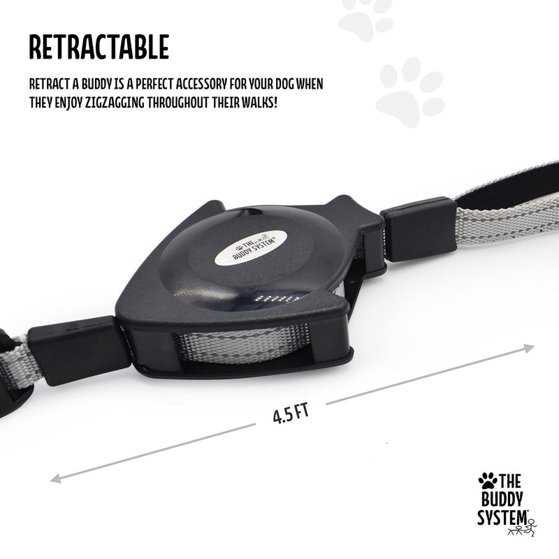 The Buddy System Retract A Buddy - Retractable Hands Free Waist Belt Leash for Walking, Jogging, Running, Hiking and Training Small Dogs Retractable leash Small Dog Black - BeesActive Australia
